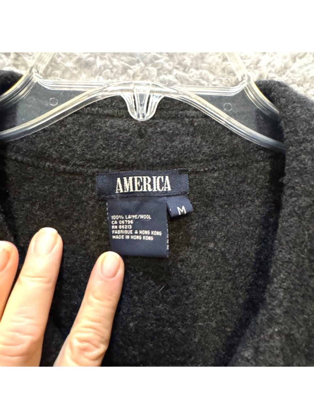Vintage 1980s Boiled Wool Men's M Cardigan Sweater Charcoal Gray Double Zipper - Picture 4 of 9